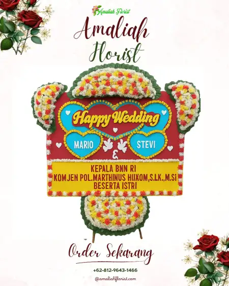 Papan Bunga Pernikahan Satra